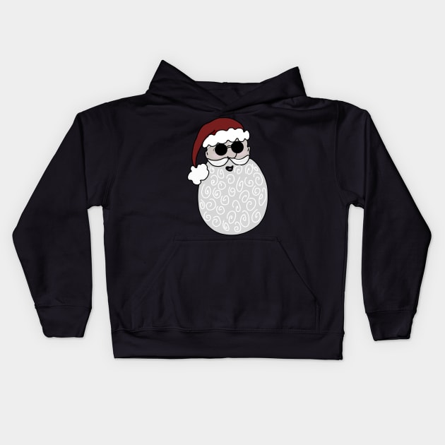 Badass santa with glasses Kids Hoodie by GribouilleTherapie